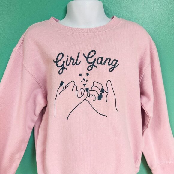 The Wishing Elephant Girls Light Pink "Girl Gang" Crewneck Size 7 - Picture 4 of 8